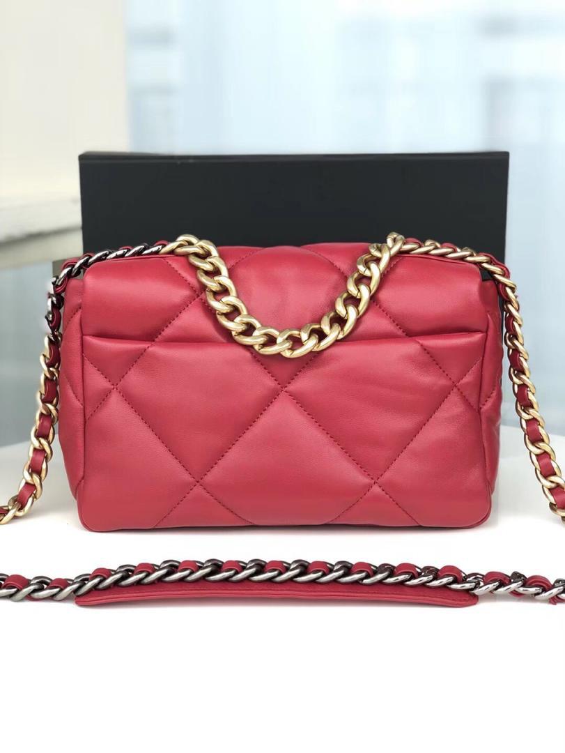 Ch**el 19 Handbag 26cm Red For Women AS1160
