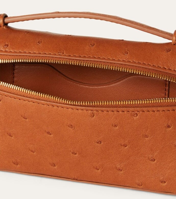 [True-to-ORIGINAL]L0r0 P1ana Extra Pocket Mini Pouch Cognac For Women 5.9in/15cm FAN9926 E445