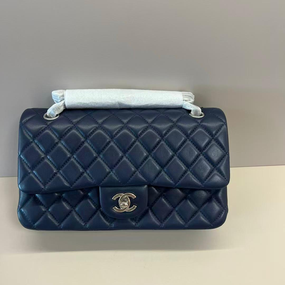 [True-to-ORIGINAL] Ch**el Classic 11.12 Handbag Navy Blue For Women 9.9in/25.5cm