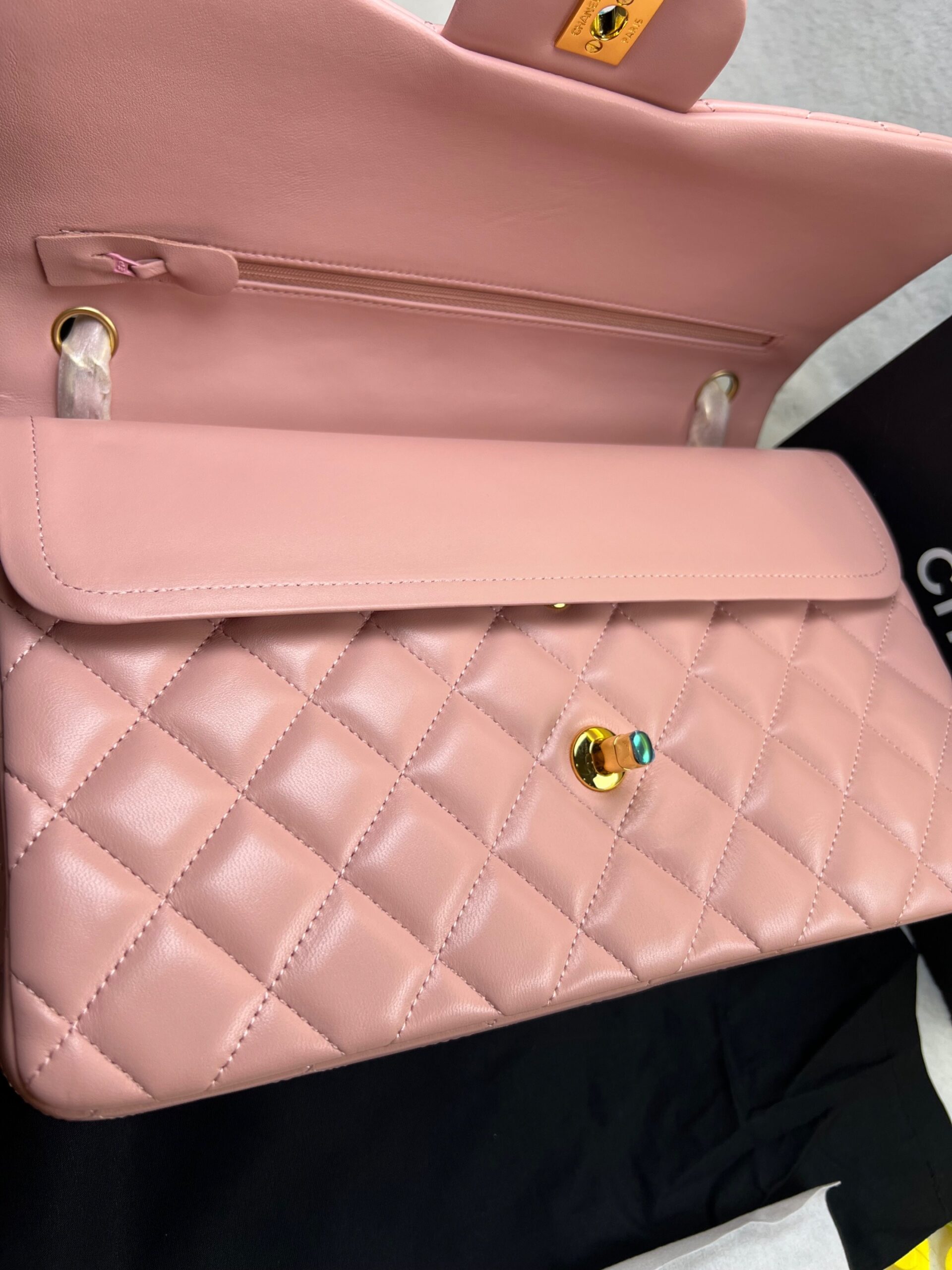 [True-to-ORIGINAL] Ch**el Large Classic Handbag Light Pink For Women 30cm/11.7in A58600 Y04059 NW780