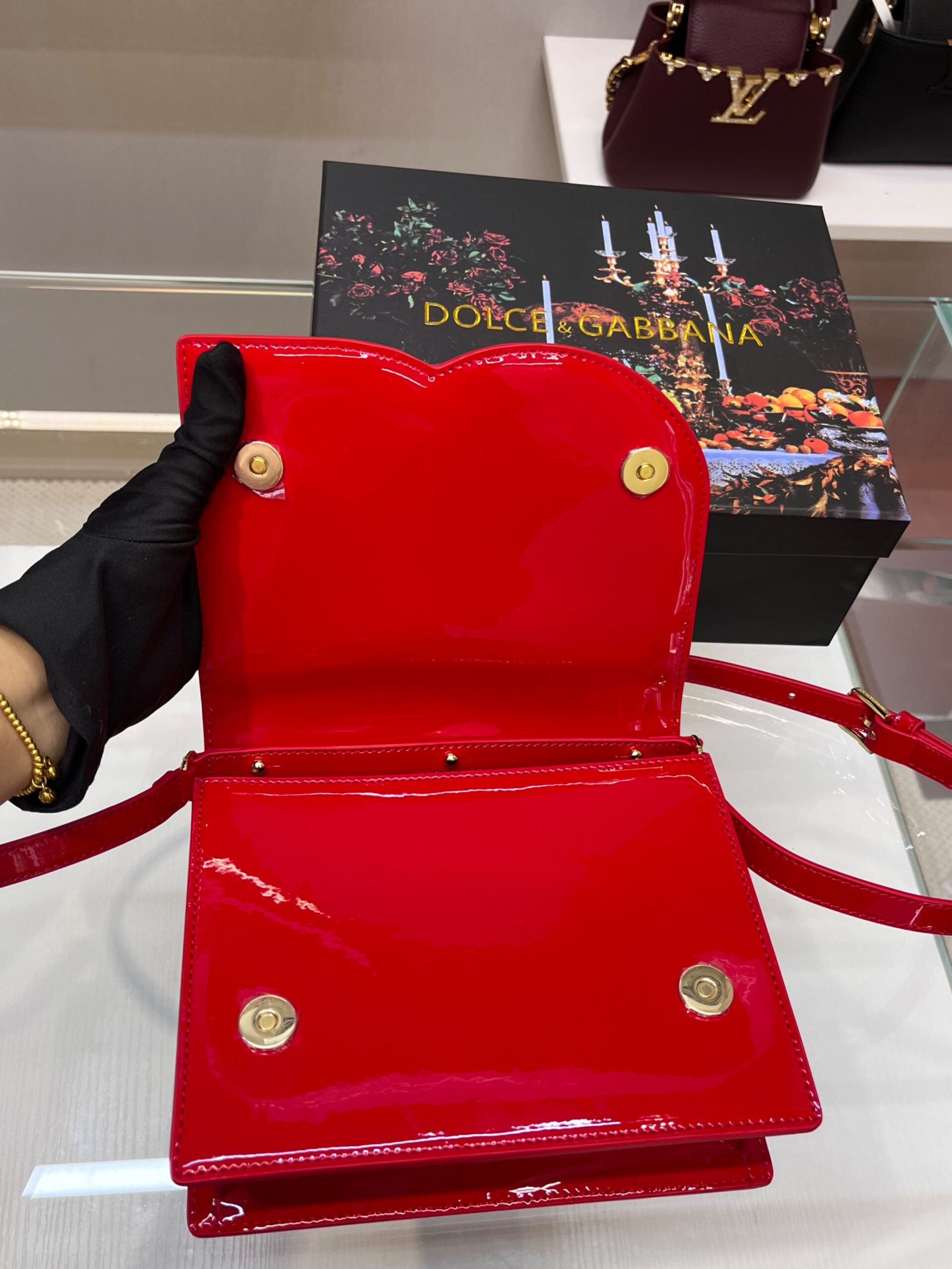 [True-to-ORIGINAL] Dolce Gabbana Logo Bag Red For Women BB7287A147180315- 20 Cm/ 7.8 Inches