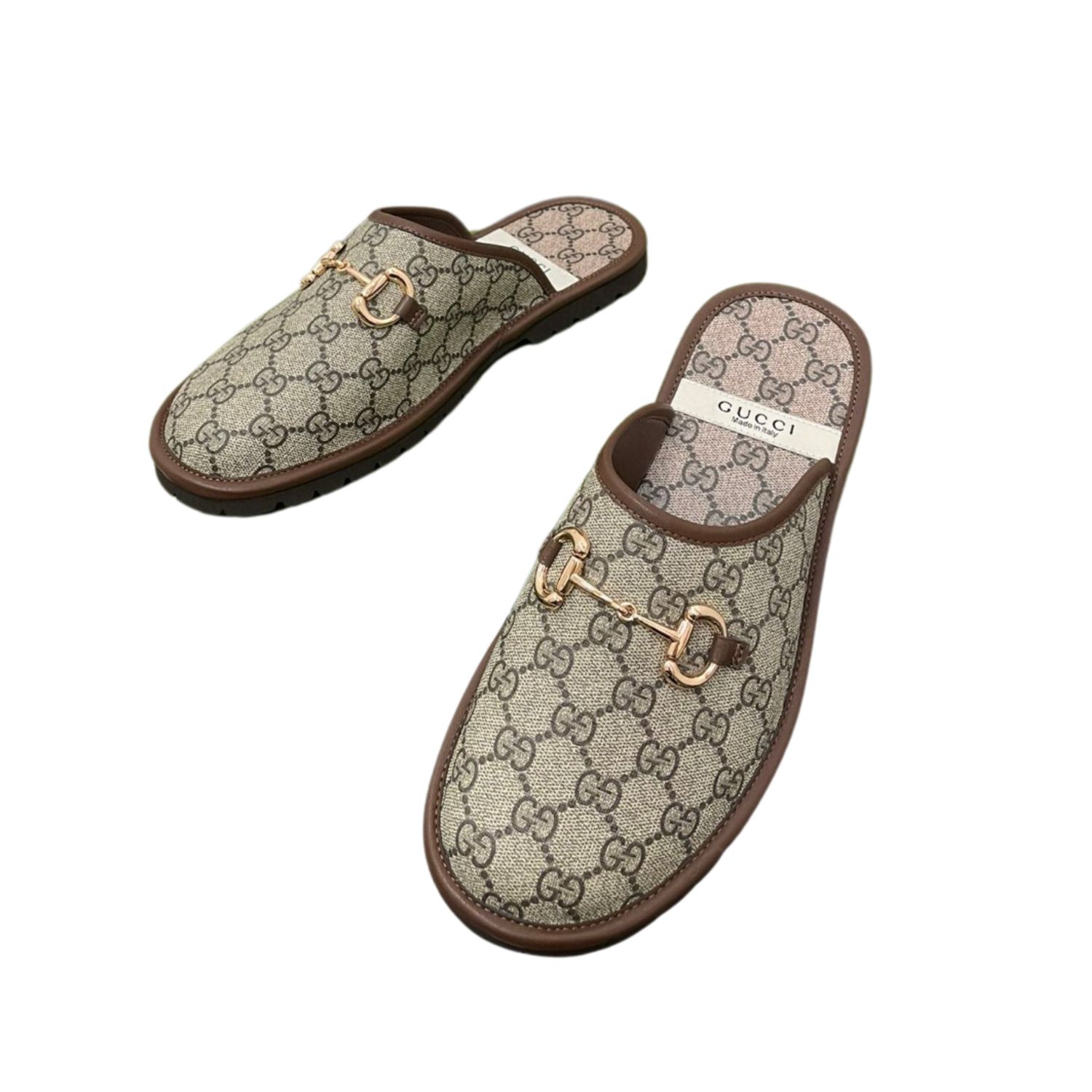 Gvc*1 Men’s GG Slipper With Horsebit Gray For Men GG Shoes ‎694249