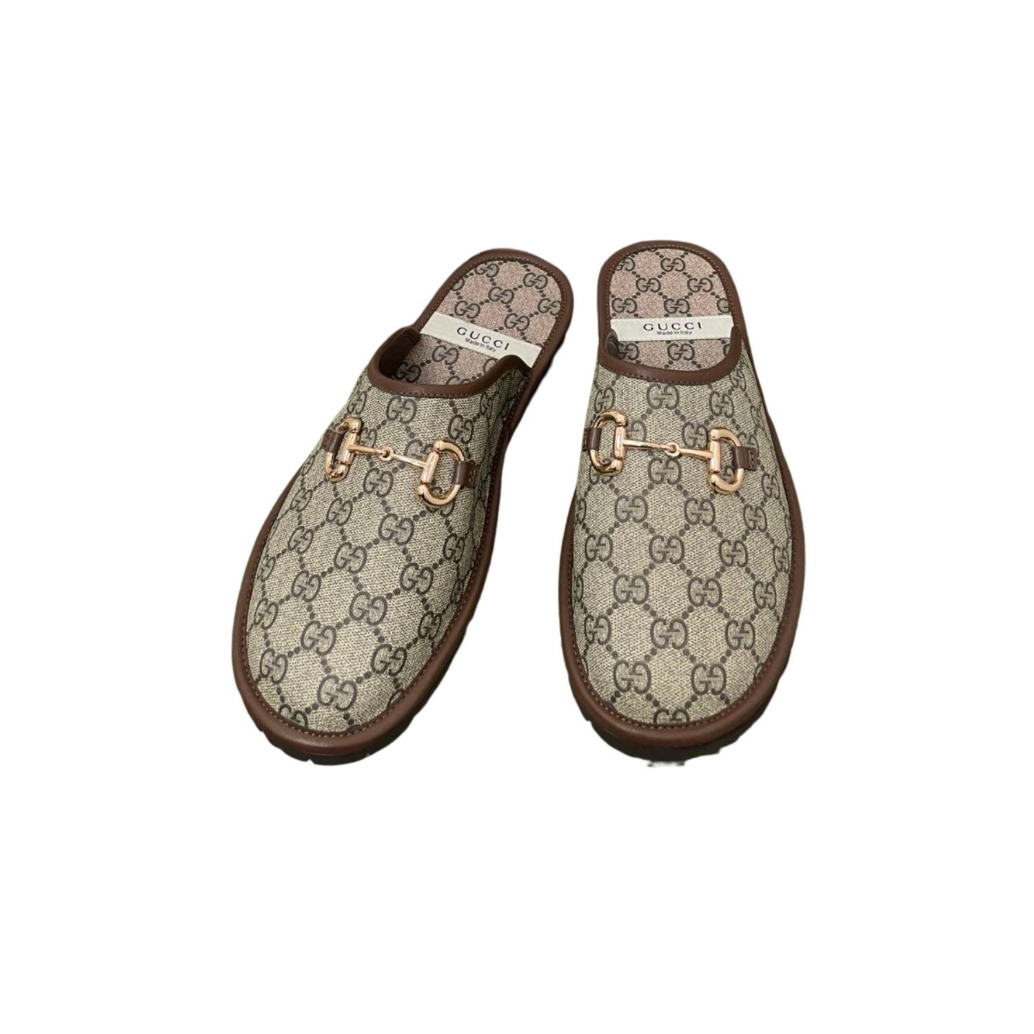 Gvc*1 Men’s GG Slipper With Horsebit Gray For Men GG Shoes ‎694249