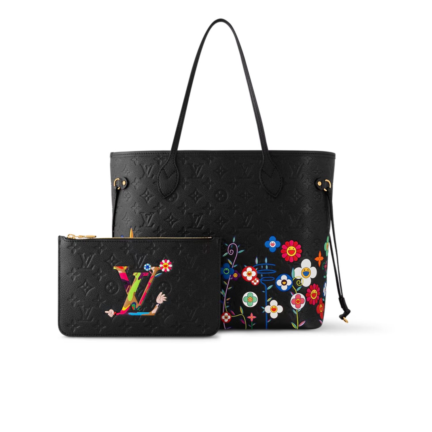 L0vis Vvtt0n LV x TM Neverfull MM Handbag Black For Women 12.2in/31cm M13675