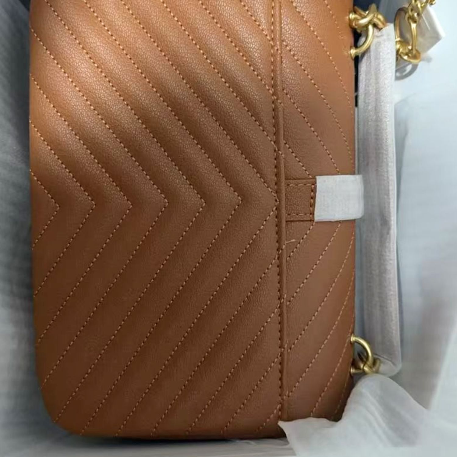 Sa1nt Lau*nt College Medium Chain Bag Brown For Women‎ 9.4in/24cm 6002791U8077715