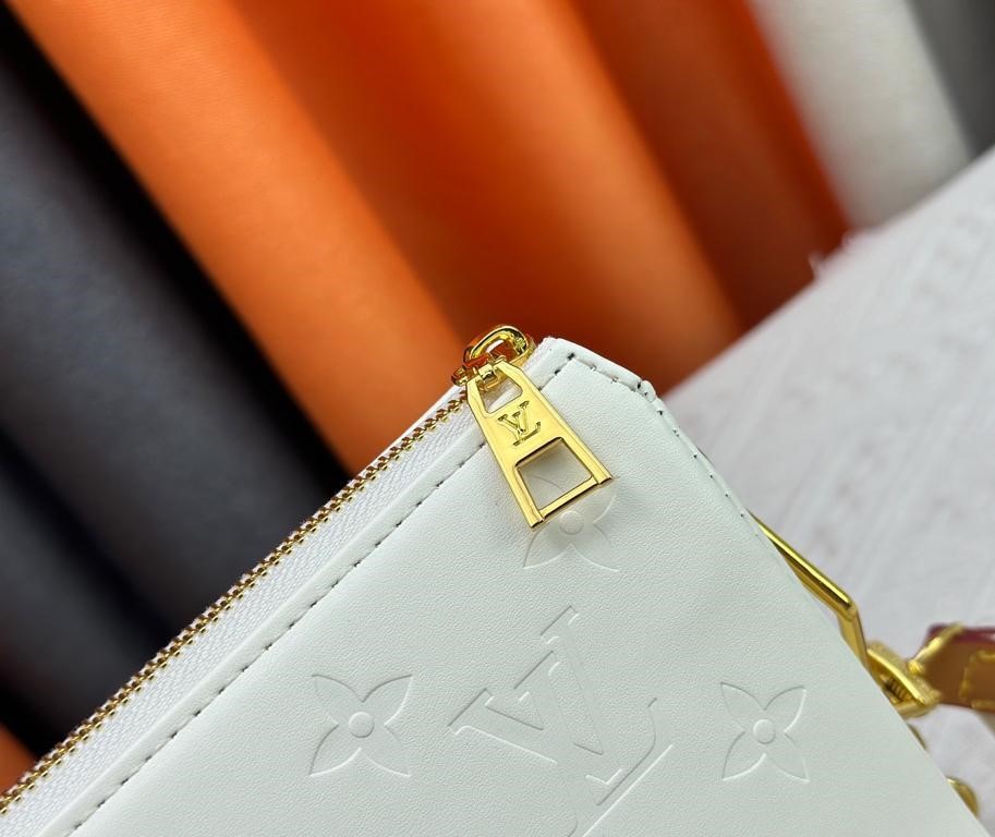 L0vis Vvtt0n Coussin PM Monogram-Embossed Cream For Women 10.2in/26cm LV M57793