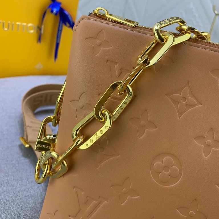 L0vis Vvtt0n Coussin PM Monogram Embossed Puffy Cream For Women, Women’s Handbags, Shoulder And Crossbody Bags 10.2in/26cm LV