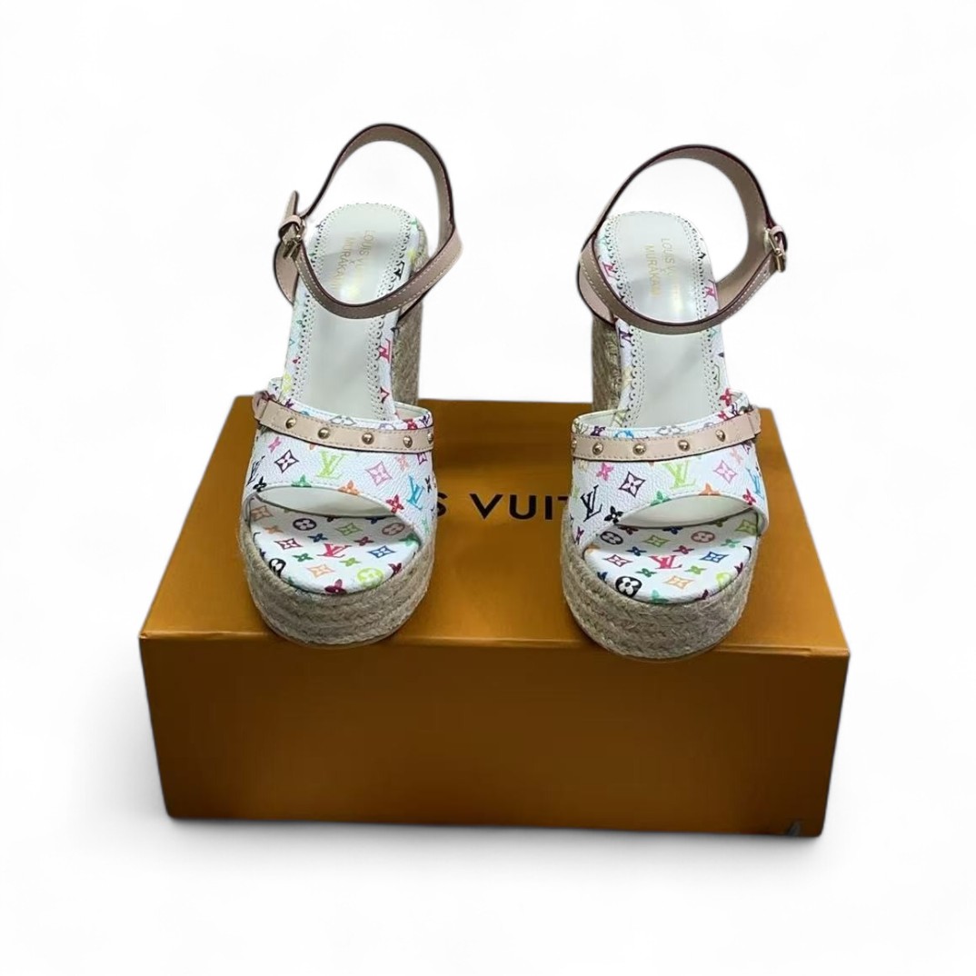 L0vis Vvtt0n LV x TM Helios Wedge Sandal White For Women 1AGYX0