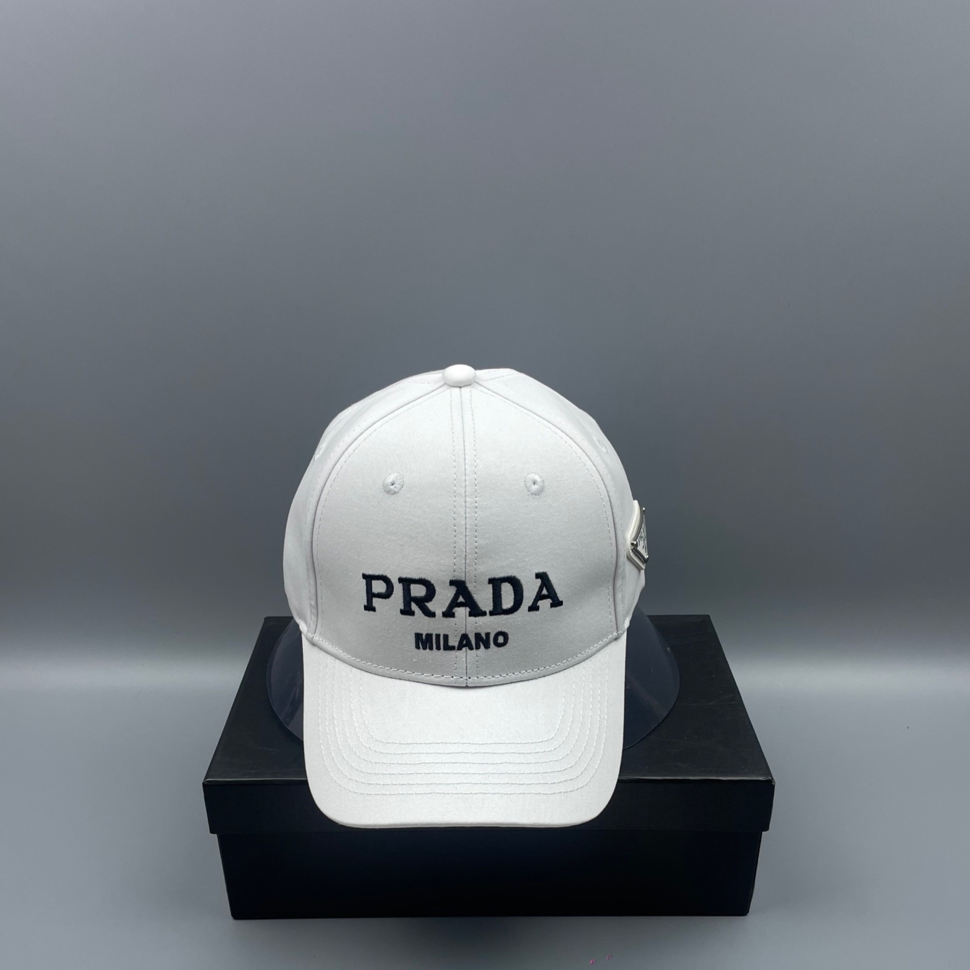 Pra*a Denim Baseball Cap White Pra*a Cap