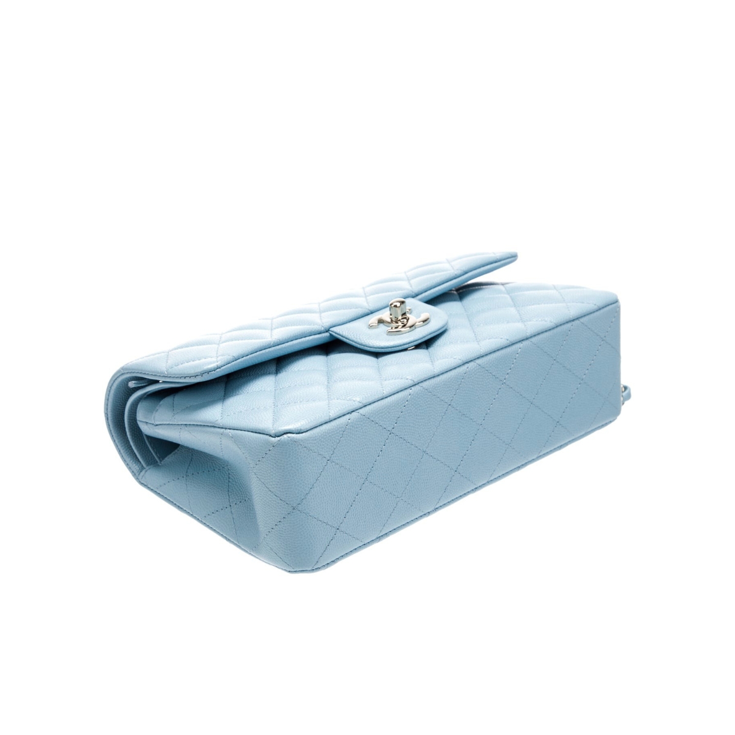 [True-to-ORIGINAL] Ch**el Small Classic Double Flap Bag Light Blue For Women 9in/23cm