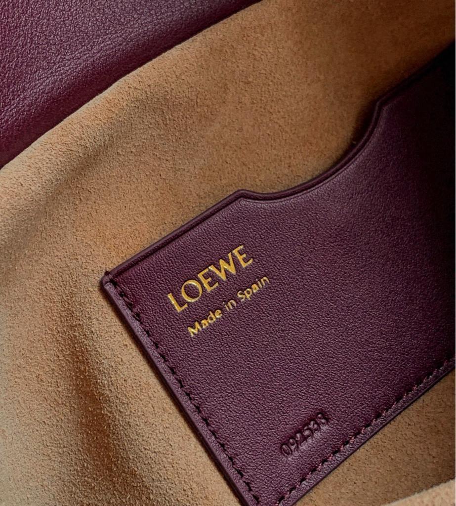 [True-to-ORIGINAL] L0ew* Medium Ola Bag Dark Burgundy For Women 26cm/10.2in AP22P22X07