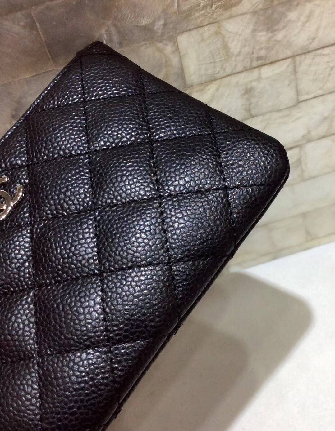 Ch**el CO-CO Classic Mini Pouch Wallet 14cm/5.5in Silver Toned Hardware For Women Black