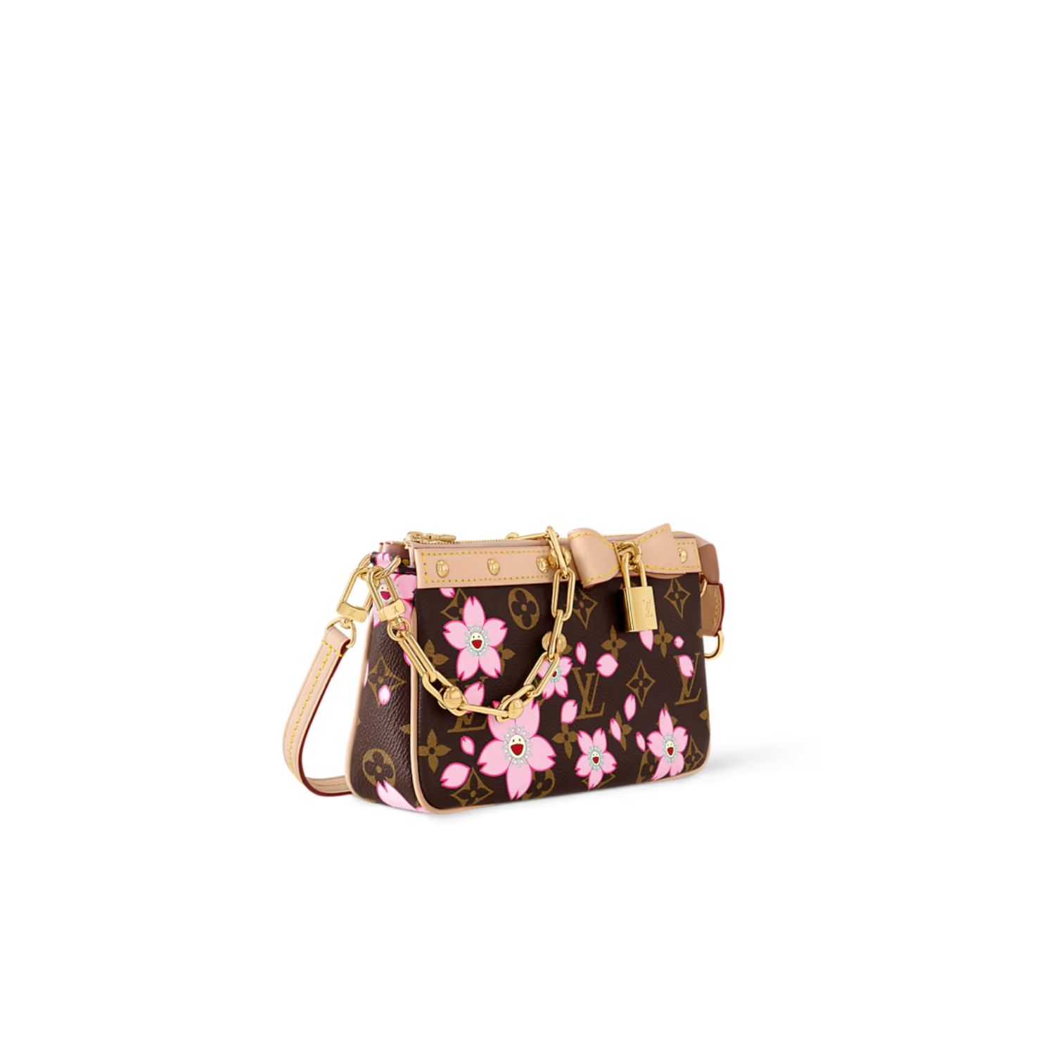 L0vis Vvtt0n LV x Murakami Pochette Accessoires Sakura Brown For Women 22cm/8.7in – M13666