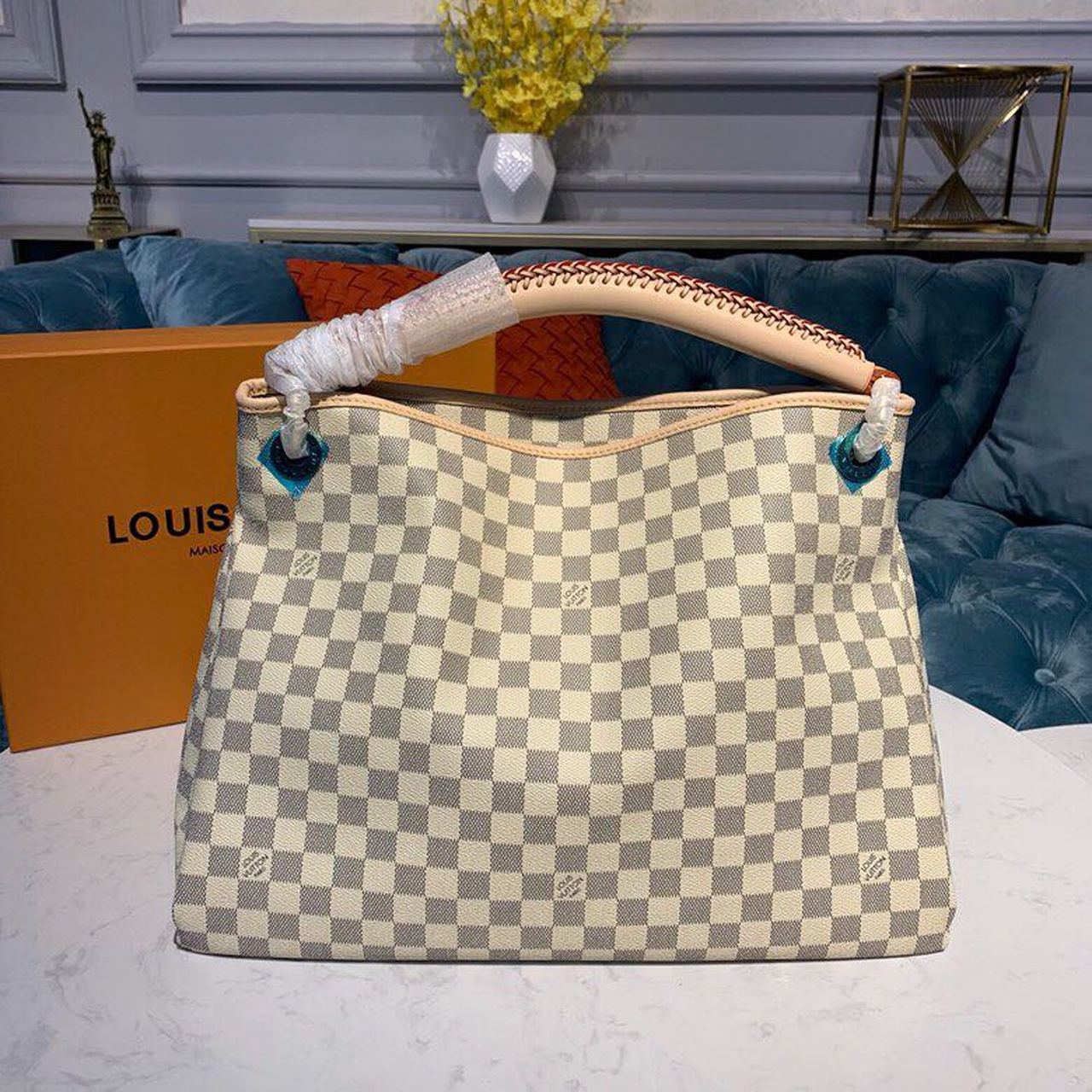 L0vis Vvtt0n Artsy MM Damier Azur Canvas For Women, Women’s Handbags 16.1in/41cm LV N40253