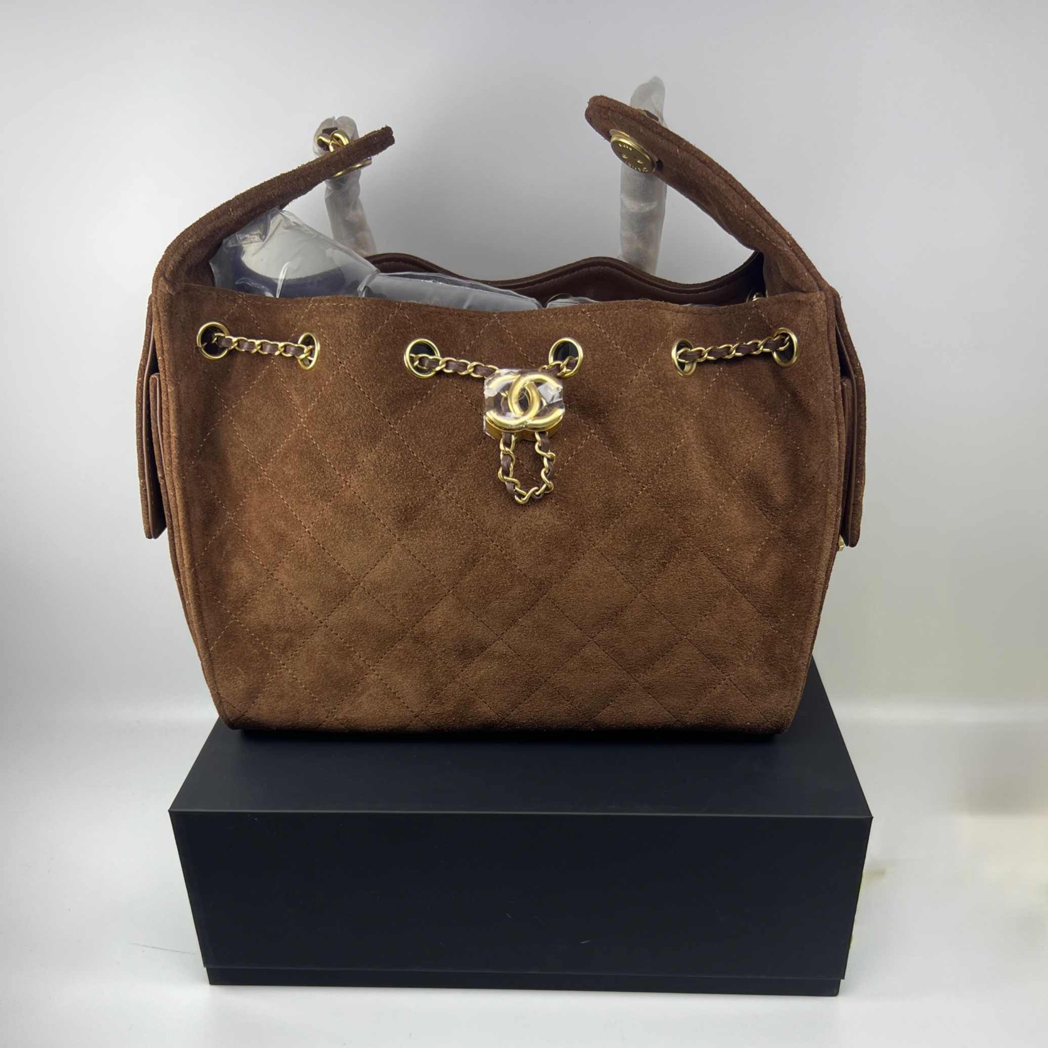 Ch**el 25 Small Handbag Dark Brown For Women 10.2in/26cm AS5293-B18799-U3950