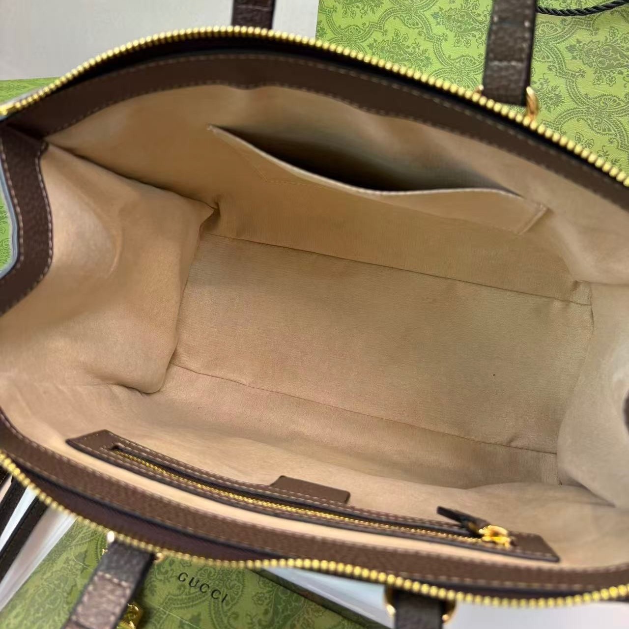 Gvc*1 Ophidia GG Medium Tote Bag Beige/Ebony GG Svp*me Canvas With Brown For Women 13in/33cm GG 524537 K05NB 8745