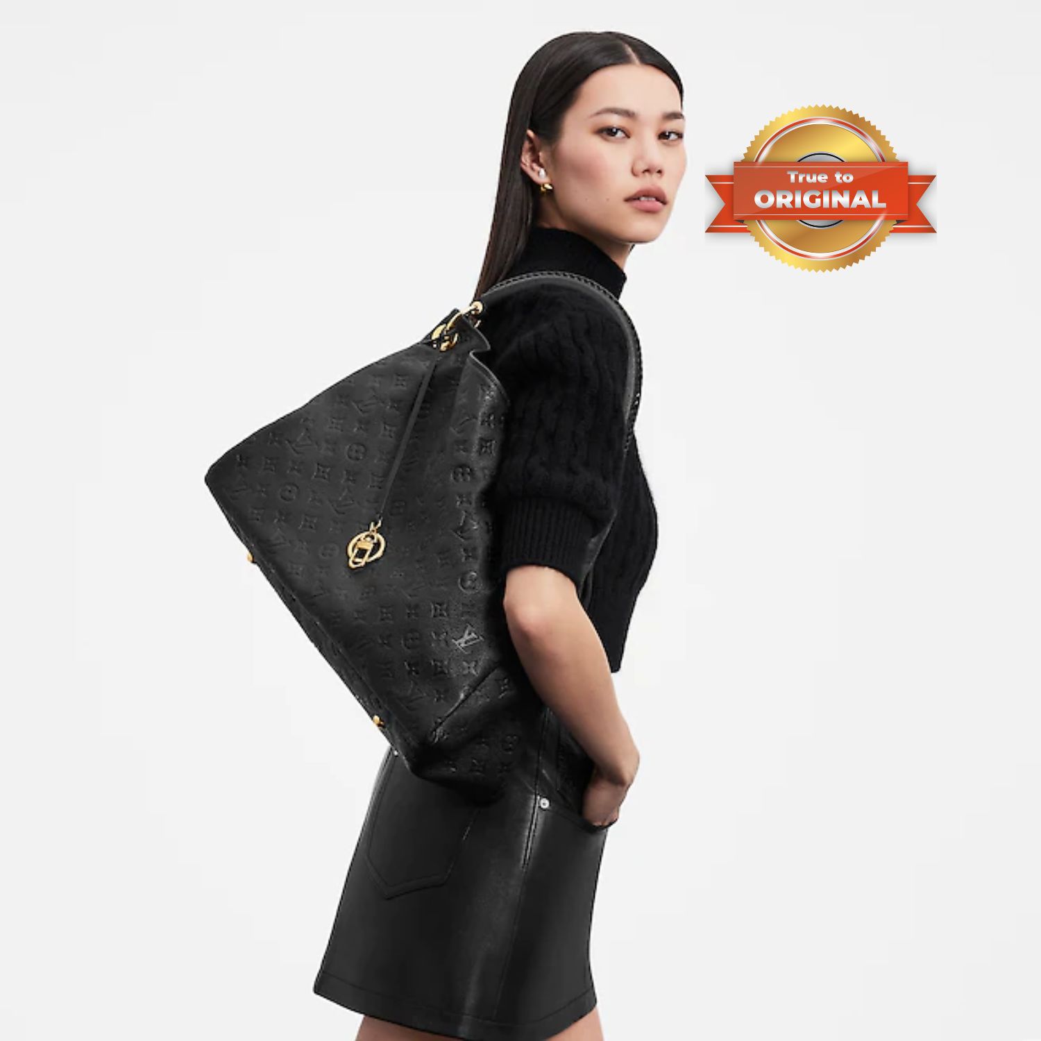 [True-to-ORIGINAL] L0vis Vvtt0n Artsy MM Monogram Empreinte Black For Women Shoulder Bags 16.1in/41cm M41066