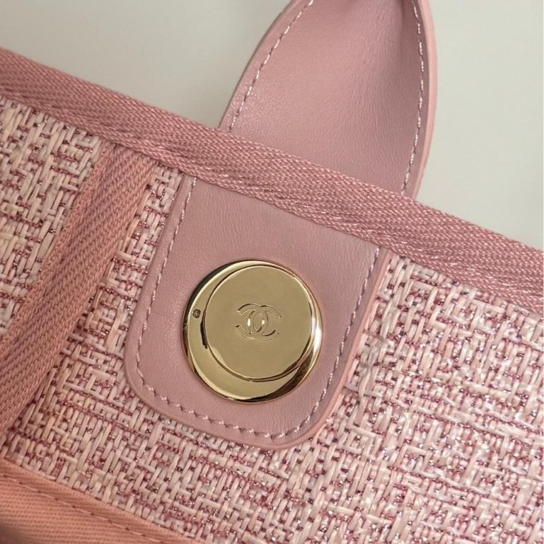 Ch**el Deauville Tote 38cm Pink For Women A66941