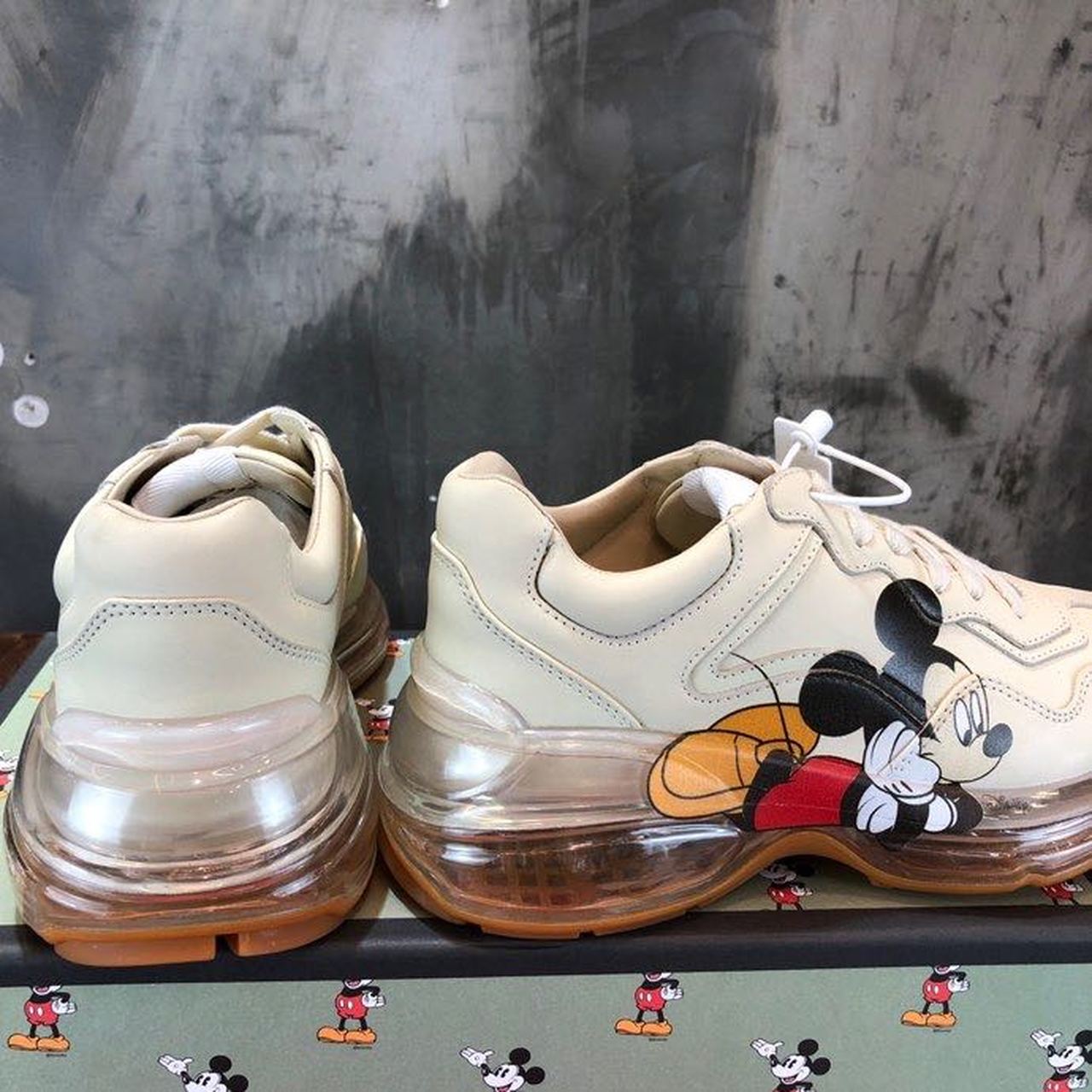 Gvc*1 x Disney Mickey Rhyton Dad Transparent Sole Sneakers White For Women GG