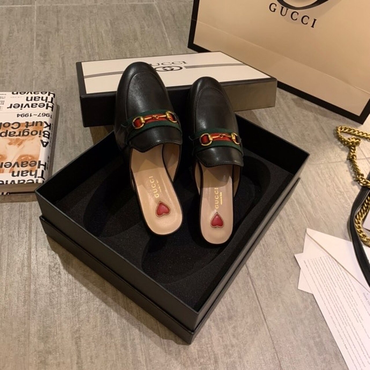 Gvc*1 Women’s Princetown Slipper Black For Women GG ‎629084 CQXM0 1060