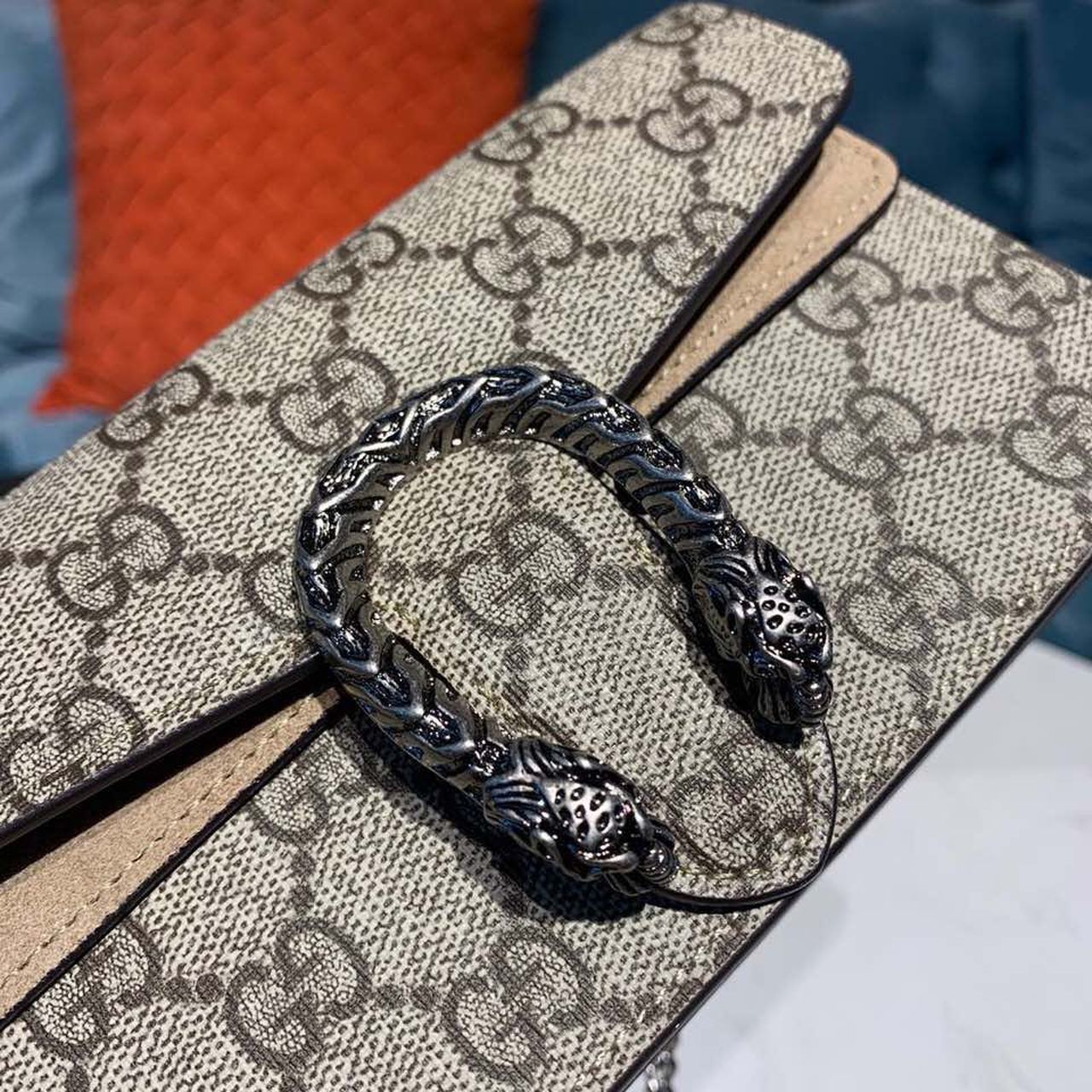 Gvc*1 Dionysus S*per Mini Bag Emerald GG Svp*me Canvas Made Using An Earth-Conscious Process With Taupe Detail For Women 6.5in/16.5cm GG ‎476432 KHNRN 8642