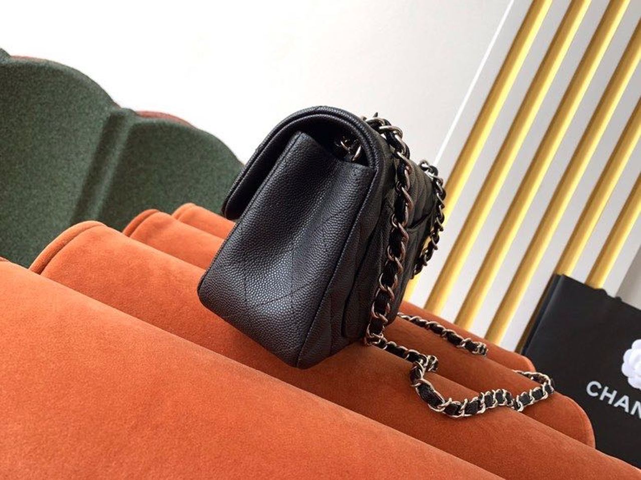 Ch**el Small Classic Handbag Silver Toned Hardware Black For Women, Women’s Bags, Shoulder and Crossbody Bags 9.1in/23cm A01113