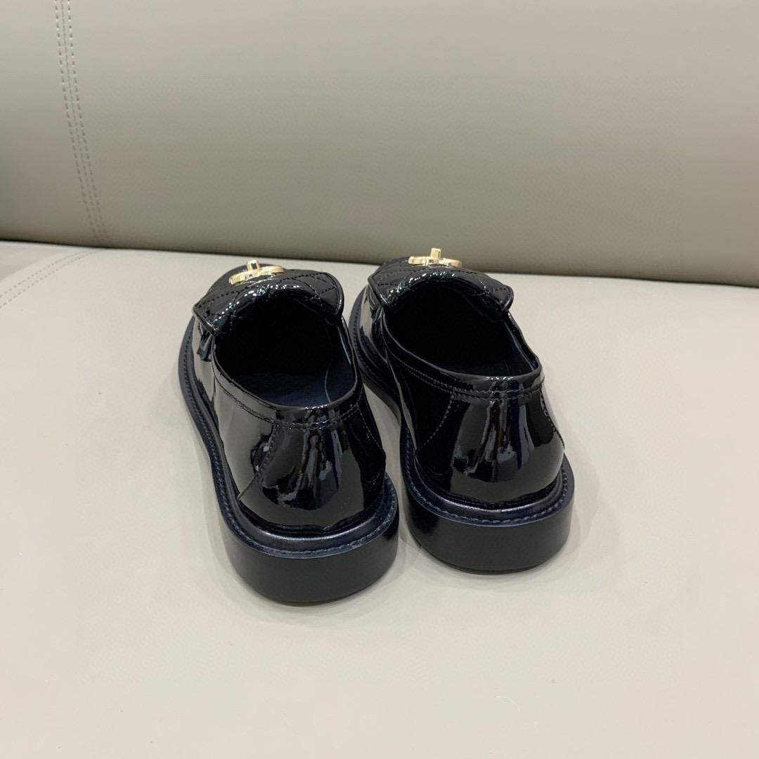 Ch**el Loafers Shiny Black For Women, Women’s Shoes G36646