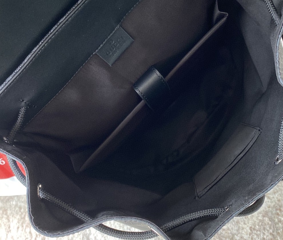 Gvc*1 Black Backpack Black/Grey Soft GG Svp*me Blue And Red Web For Men 16.5in/42cm 495563 K9R8X 1071