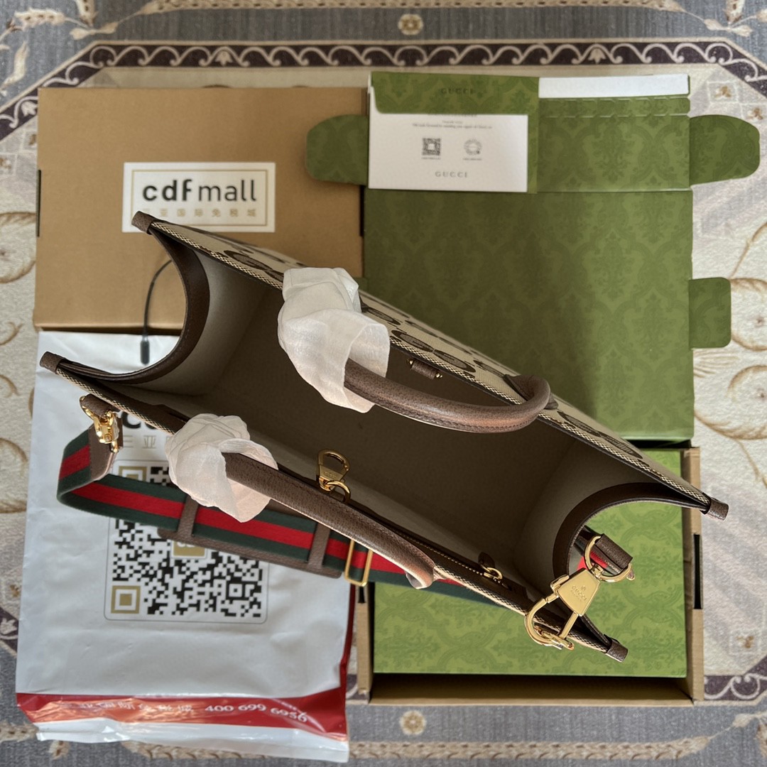 Gvc*1 Tote Bag With Jumbo Camel And Ebony Jumbo GG Canvas For Women 14.6in/37cm 678839 UKMDG 2570