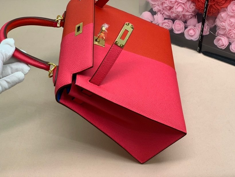 H**me5 Kelly 28 Sellier Epsom Bag Red/Pink For Women, Women’s Handbags, Shoulder Bags 11in/28cm