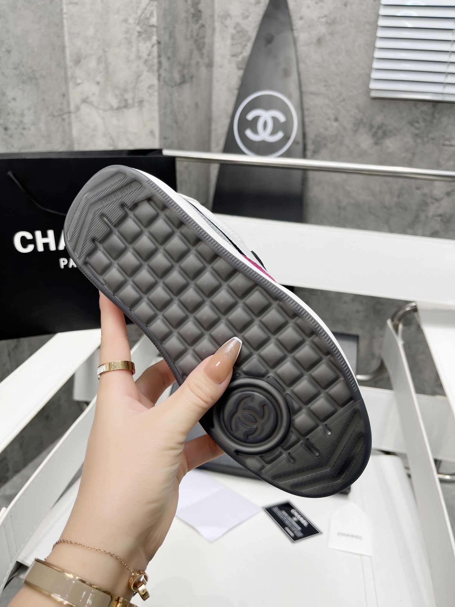 Ch**el Sneakers White/Rosy For Women, Women’s Shoes