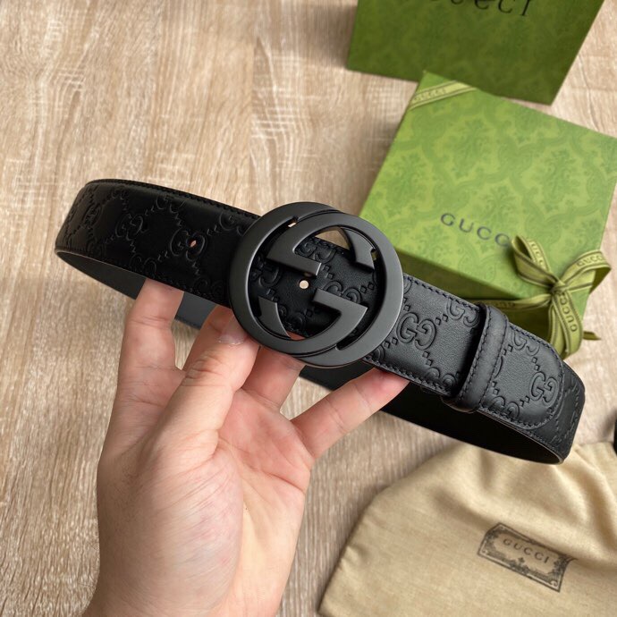 Gvc*1 Signature Belt Black GG, Women Belt 411924