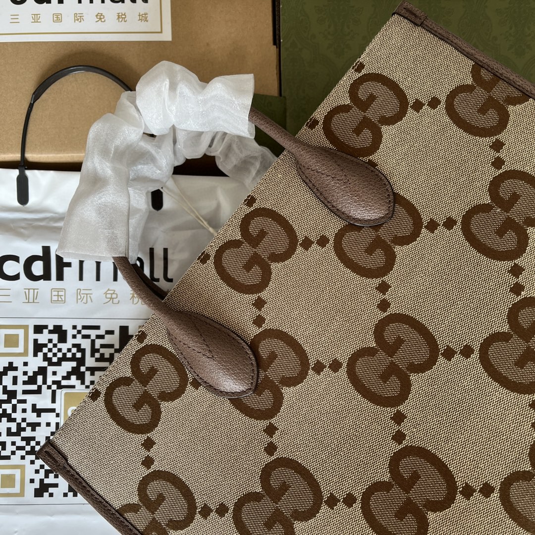 Gvc*1 Tote Bag With Jumbo Camel And Ebony Jumbo GG Canvas For Women 14.6in/37cm 678839 UKMDG 2570