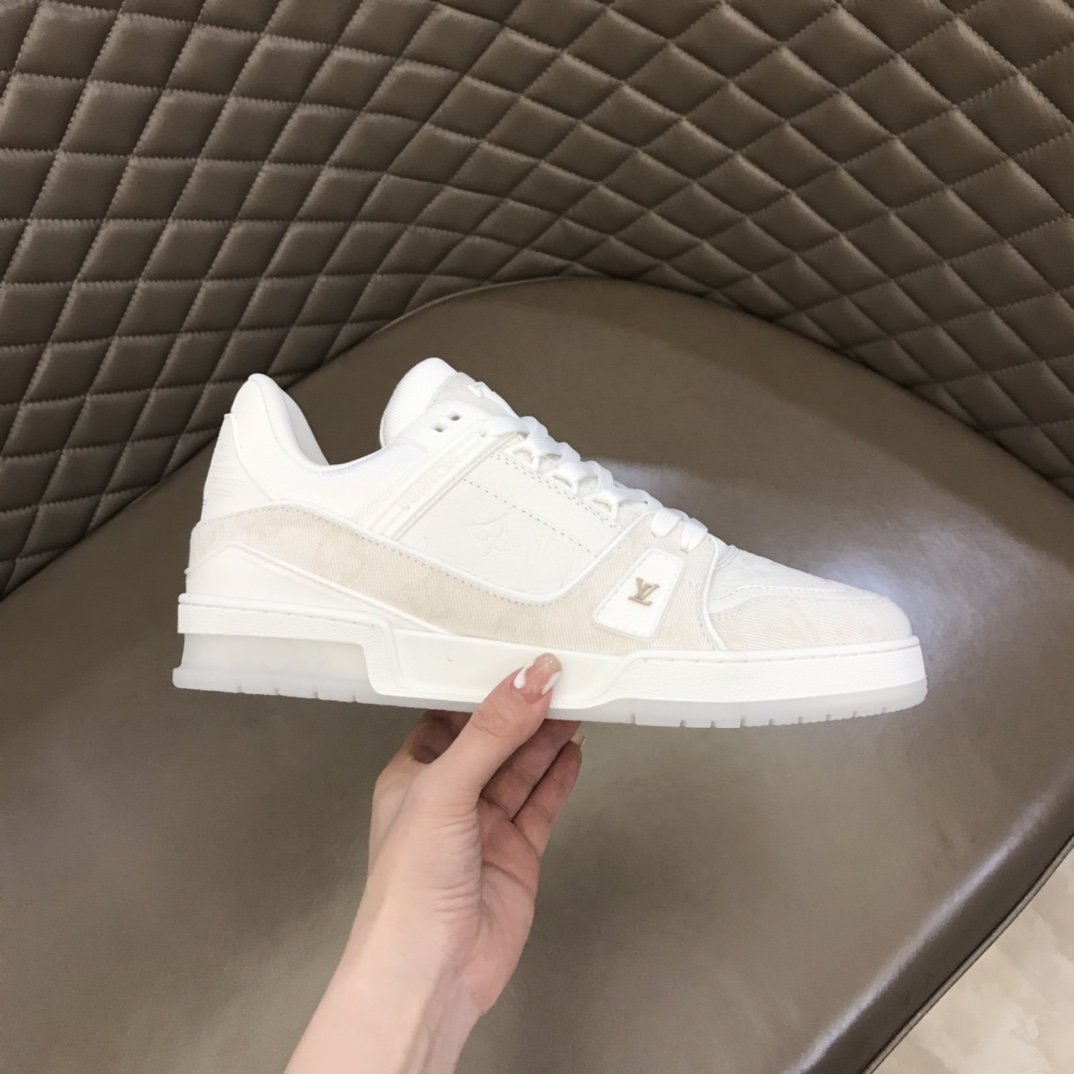 L0vis Vvtt0n Trainer Sneaker Monogram Patent Canvas White Virgil Abloh For Men LV 1A9G53