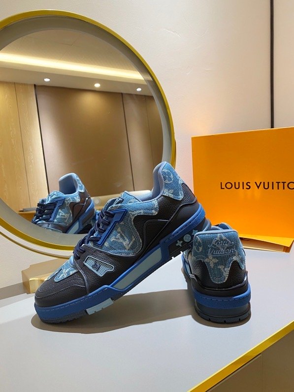 L0vis Vvtt0n Trainer Sneaker Monogram Denim Blue Nigo/Virgil Abloh For Men LV 1A9IQ9