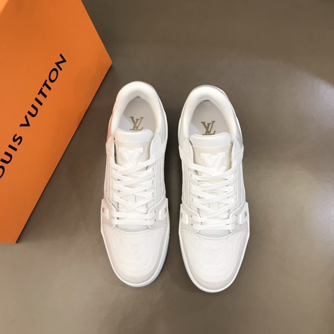 L0vis Vvtt0n Trainer Sneaker Monogram Patent Canvas White Virgil Abloh For Men LV 1A9G53