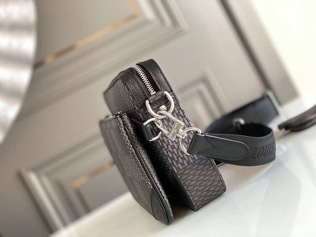 L0vis Vvtt0n Trio Messenger Damier Graphite Black For Men, Men’s Bags, Shoulder And Crossbody Bags 9.8in/25cm LV N50017