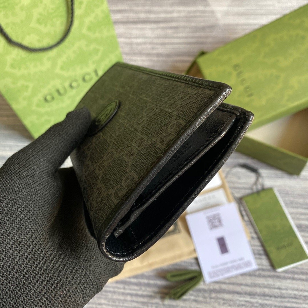 Gvc*1 Marmont Long ID Wallet With Interlocking G Black For Men 7in/18cm GG