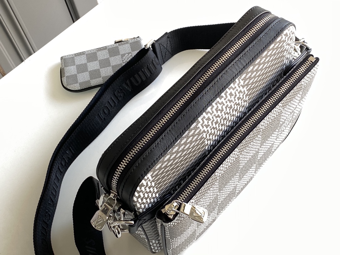 L0vis Vvtt0n Trio Messenger Damier Graphite Plaster For Men, Men’s Bags, Shoulder And Crossbody Bags 9.8in/25cm LV