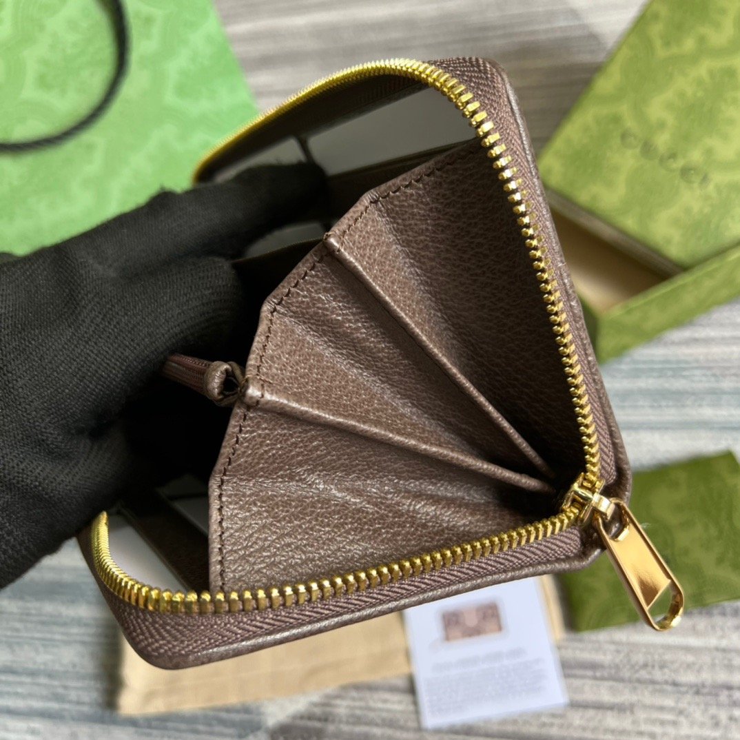 Gvc*1 Diana Jumbo GG Zip Around Wallet With GG Signature Brown For Men 7.5in/19cm GG