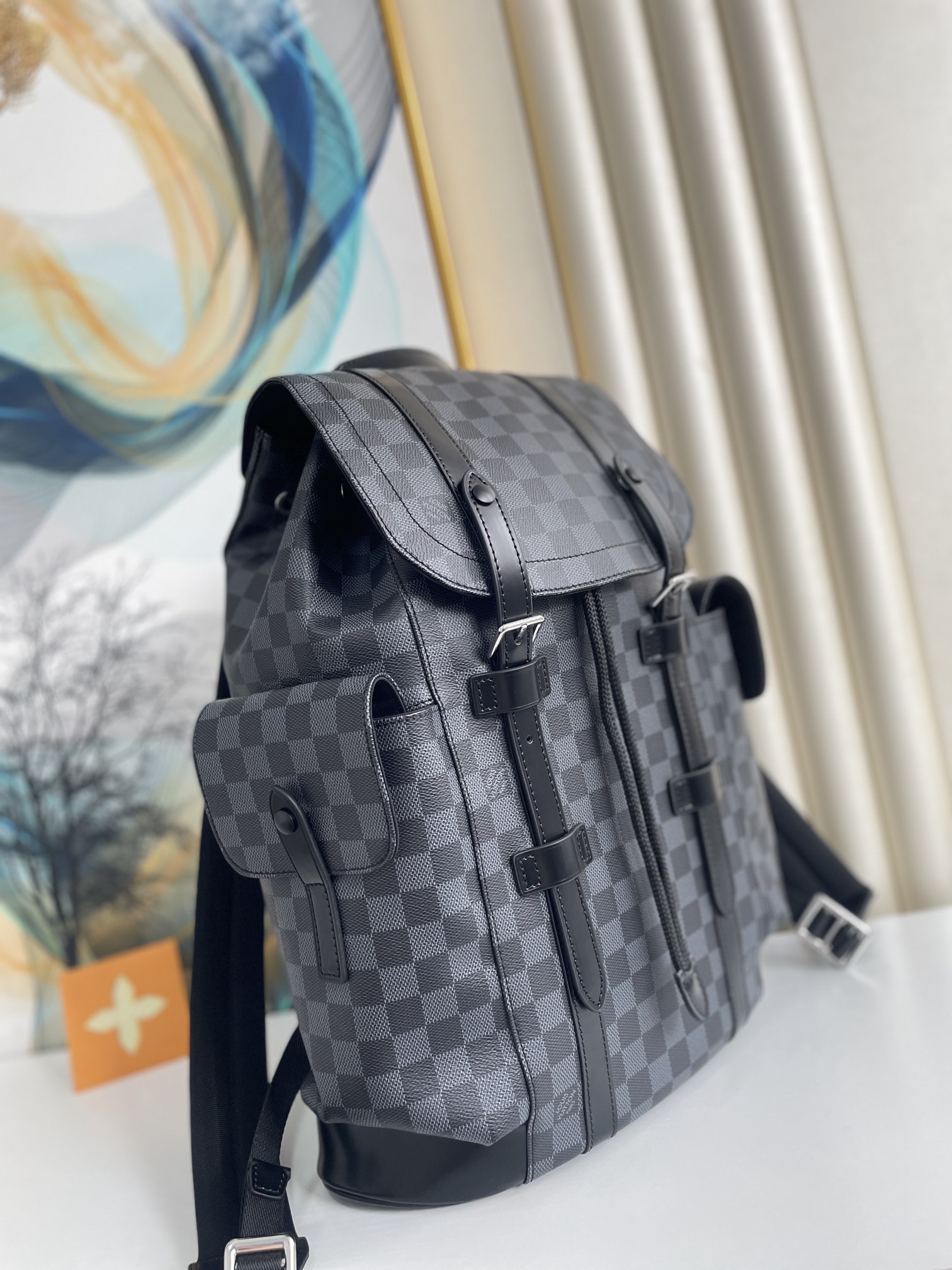 L0vis Vvtt0n Christopher PM Damier Graphite For Men, Men’s Bags, Men’s Backpack 17.3in/44cm LV N41379