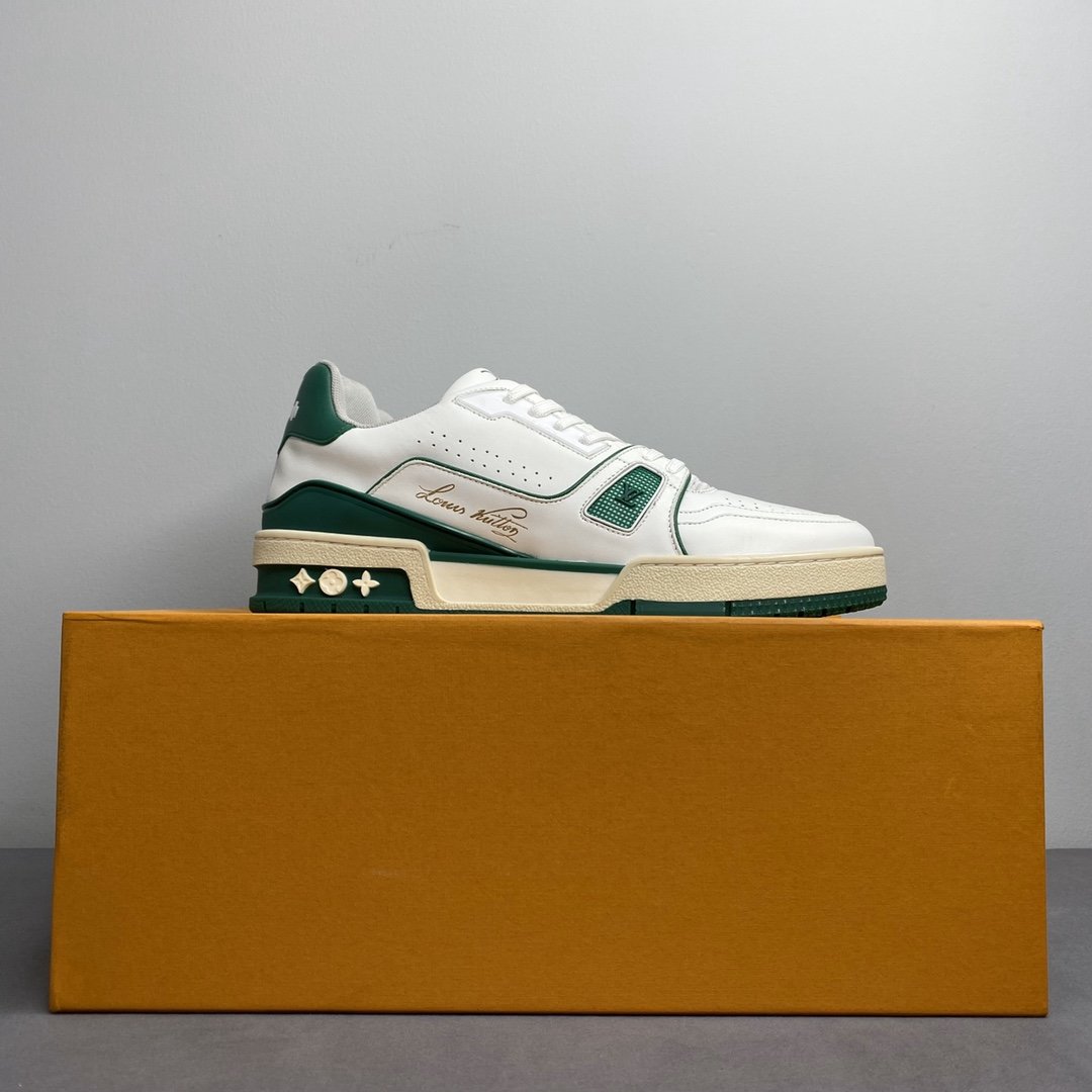 L0vis Vvtt0n Trainer Sneaker Mix Of Materials White/Green For Men LV
