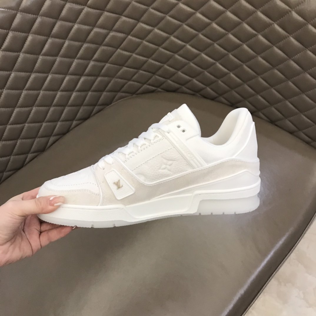 L0vis Vvtt0n Trainer Sneaker Monogram Patent Canvas White Virgil Abloh For Men LV 1A9G53