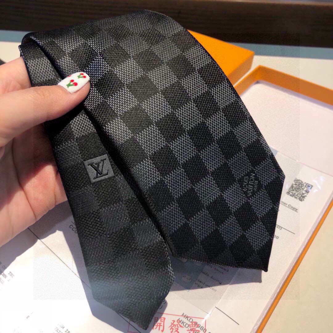 L0vis Vvtt0n Damier Classique Tie Black LV Men Tie M78752