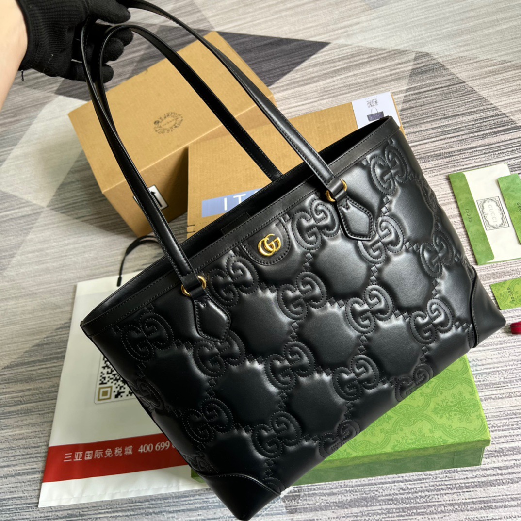 Gvc*1 GG Medium Tote Black For Women, Women’s Bags 15in/38cm GG 631685 UM8IG 1000