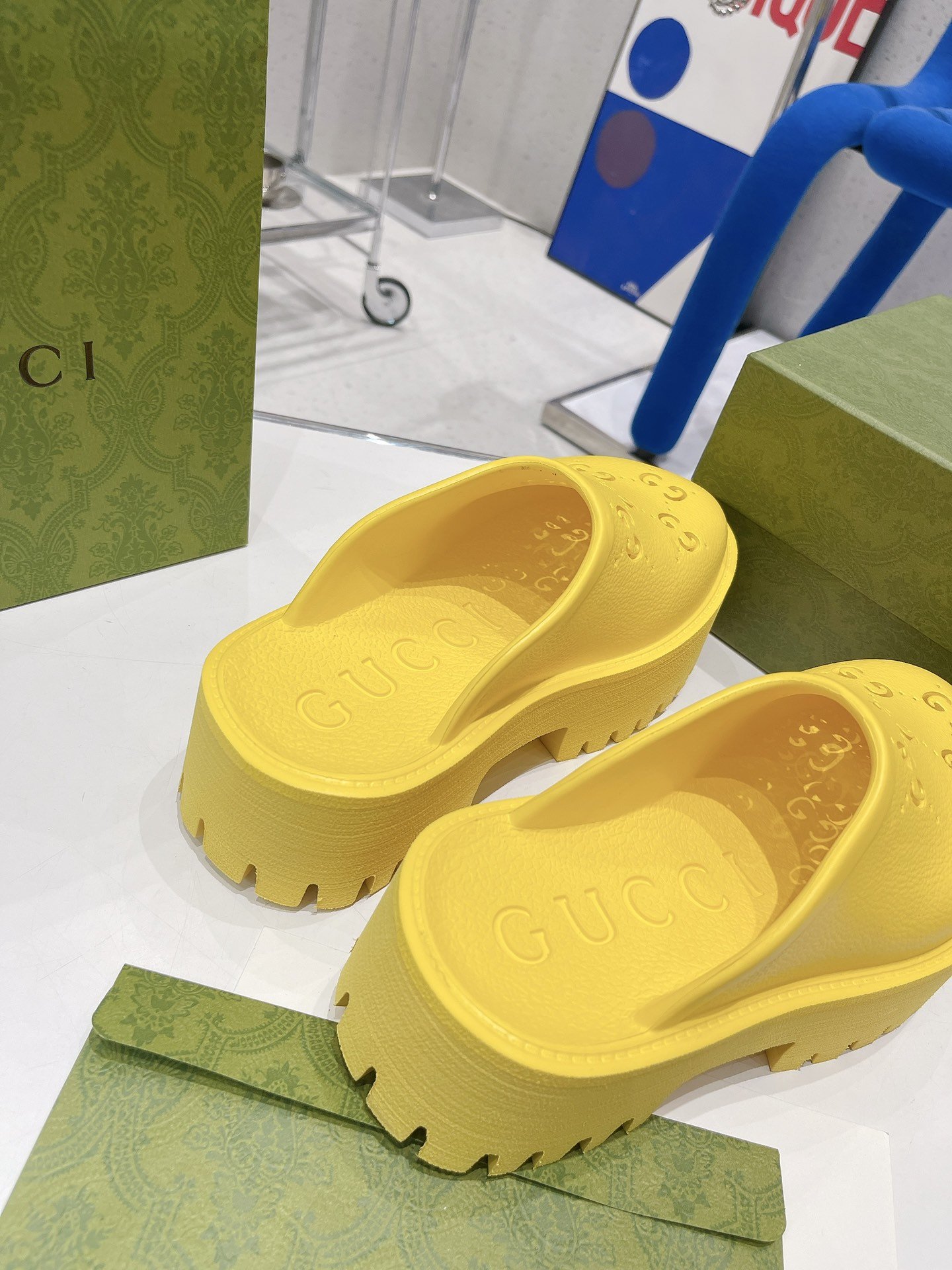 Gvc*1 Women’s Platform Perforated G Sandal Yellow For Women GG