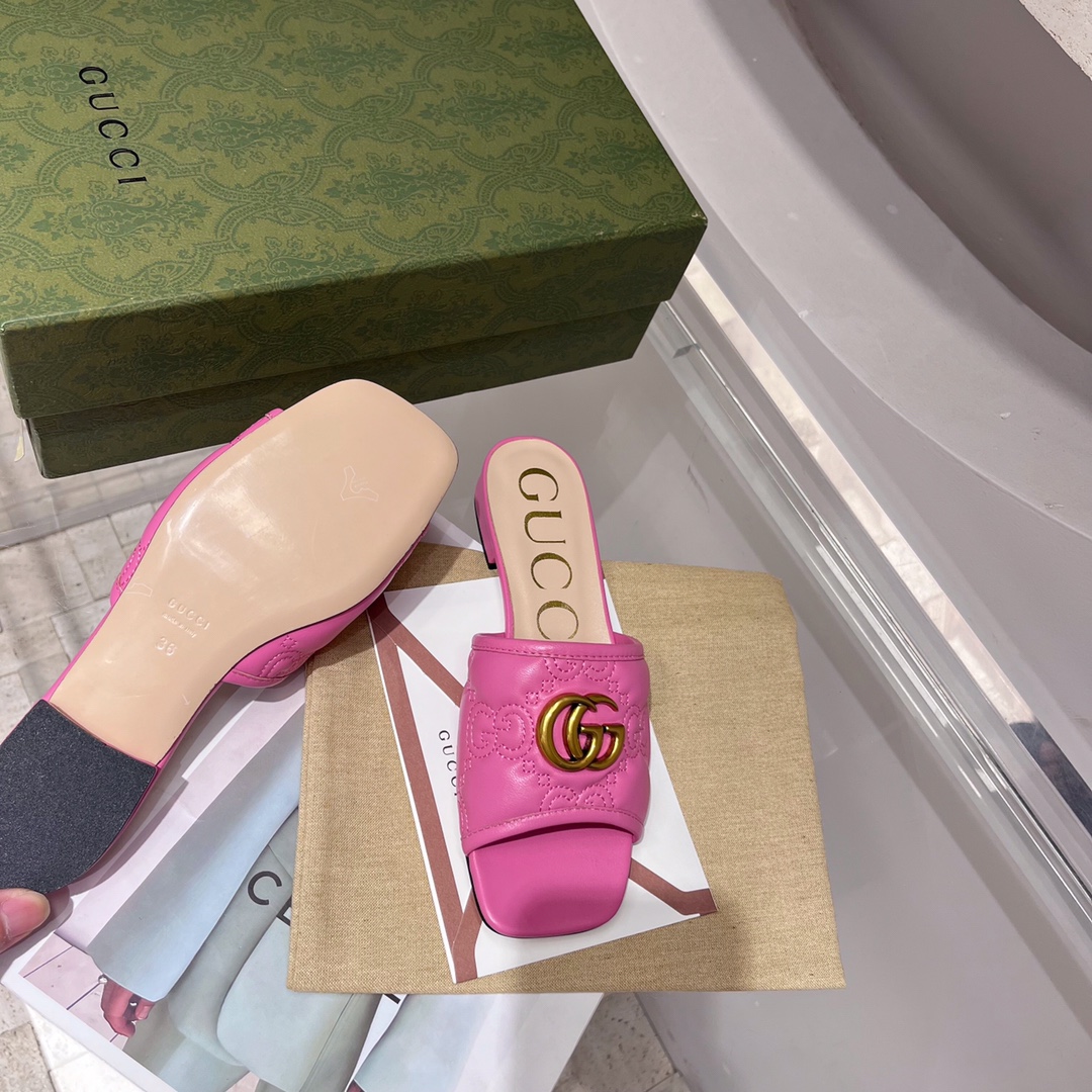 Gvc*1 Women’s Slide Sandal With Double G Pink For Women GG