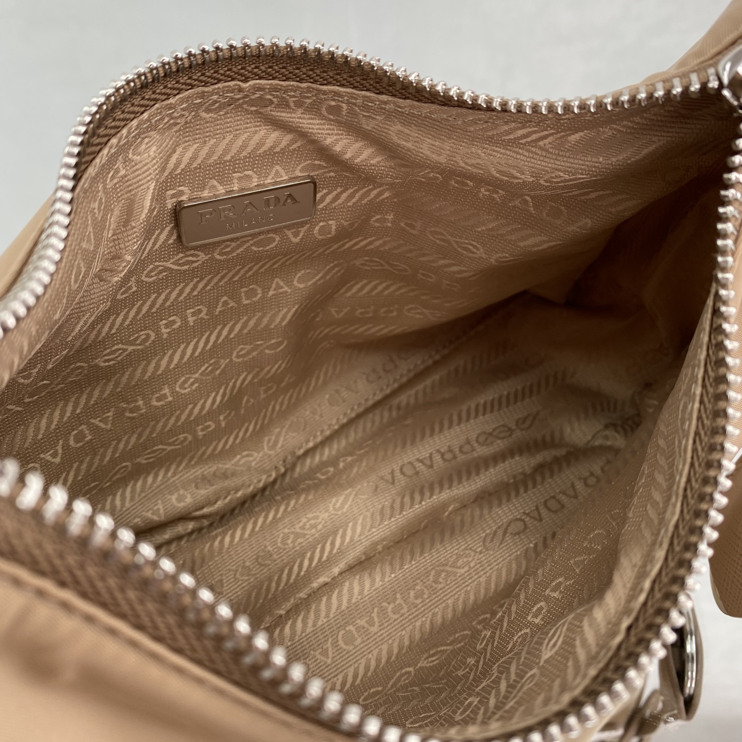 Pra*a Re-Edition 2005 Saffiano Leather Bag Beige For Women, Women’s Bags 8.6in/22cm