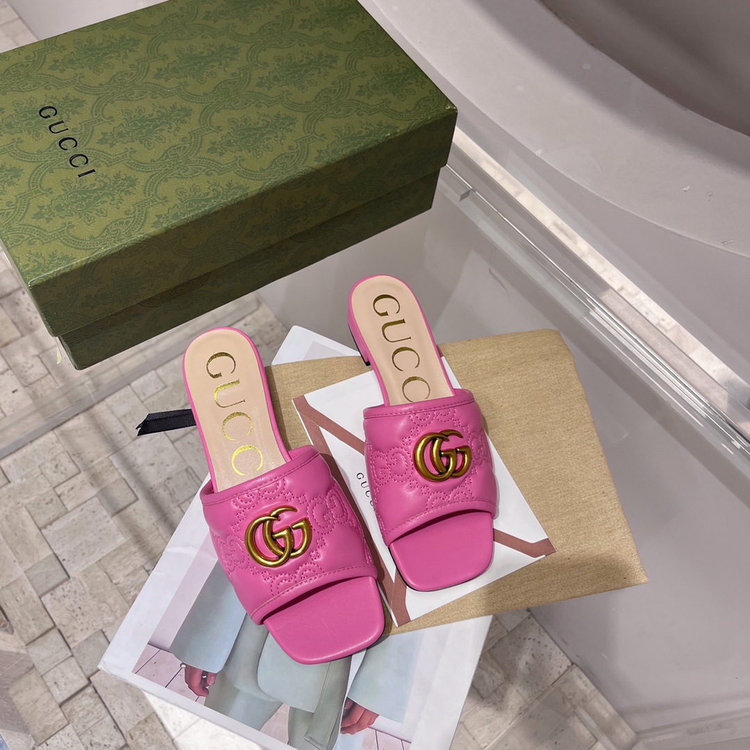 Gvc*1 Women’s Slide Sandal With Double G Pink For Women GG