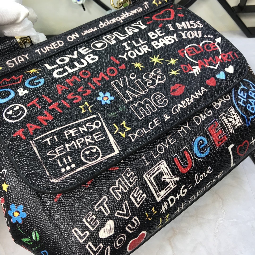 Dolce & Gabbana Medium Sicily Handbag In Dauphine Muticolour For Women 10.2in/26cm DG